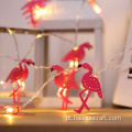 lâmpada flamingo string coração decoração fresca ferro forjado